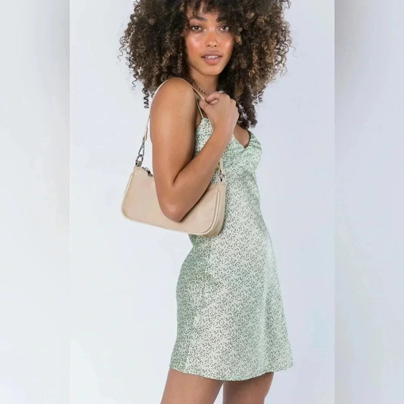 Princess Polly Stargazing Floral Mini Green Slip Dress Size 2 - Picture 4 of 14